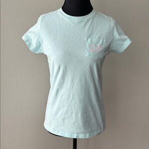 Vineyard Vines Light aqua T-Shirt with Pink Whale